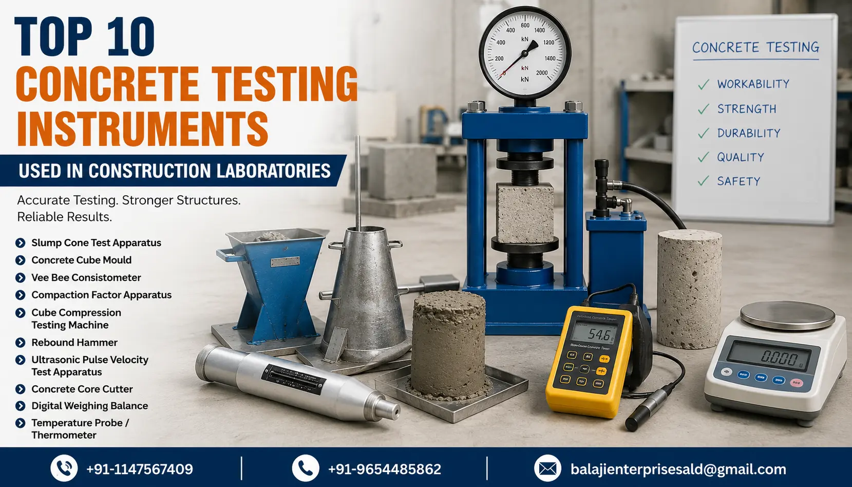 Top 10 Concrete Testing Instruments Used in Construction Laboratories